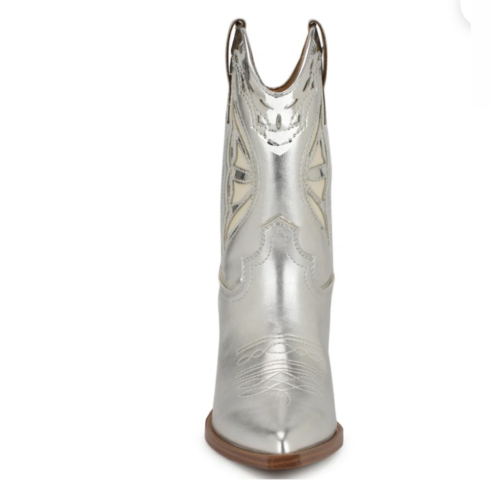 Silver Brand New Western Nine West Boots SZ.10.5 - Picture 3 of 12